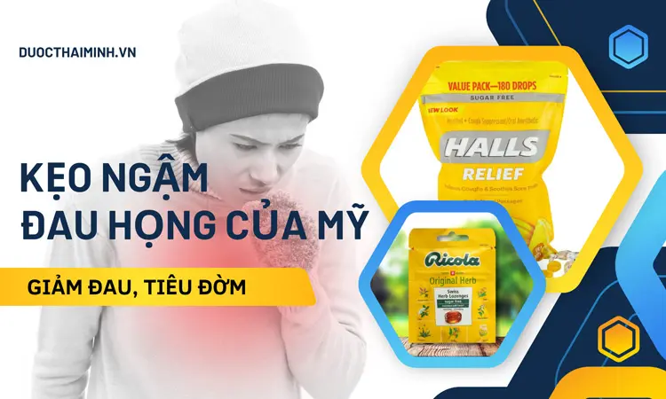 kẹo ngậm đau họng của mỹ