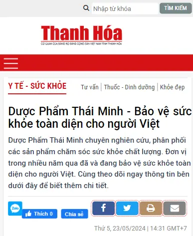 Dược Phẩm Thái Minh - Bảo vệ sức khỏe toàn diện cho người Việt