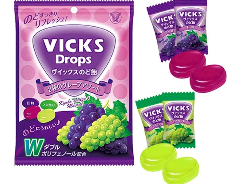 Kẹo ngậm đau họng Vicks đa dạng về hương vị giúp người dùng có nhiều sự lựa chọn