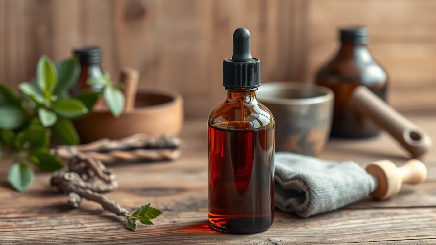 Cao ích mẫu dạng nước trong lọ thủy tinh