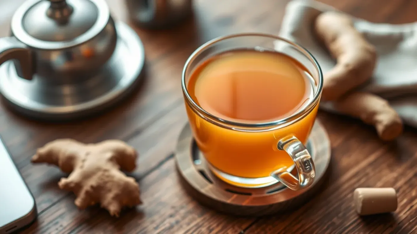 Trà gừng ấm giúp giảm triệu chứng khó tiêu